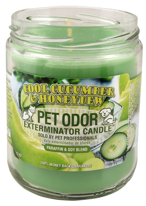 Pet Odor Exterminator Candle, Cool Cucumber & Honeydew, 13 oz - Jeffers - Animal & Pet Supplies > Pet Odor & Stain Removers