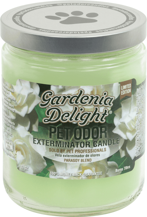 Pet Odor Exterminator Candle, Gardenia Delight, 13oz - Jeffers - Animal & Pet Supplies > Pet Odor & Stain Removers