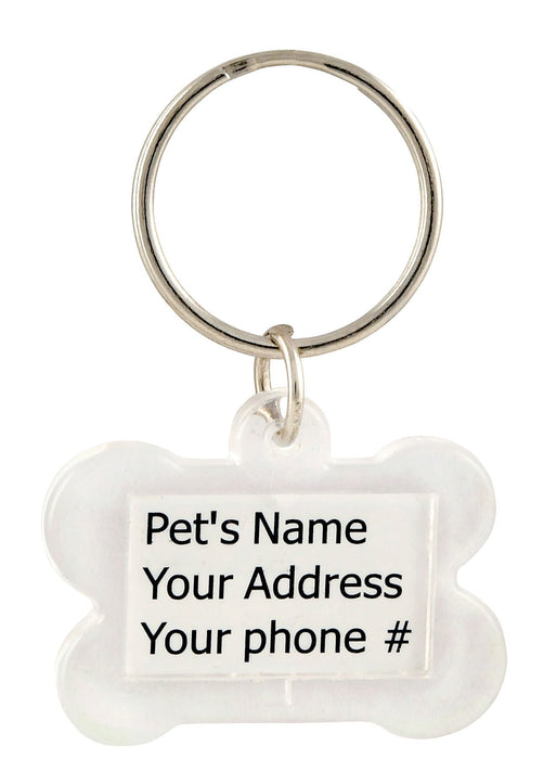 Plastic Bone I.D. Tag, Clear - Jeffers - Animal & Pet Supplies > Pet ID Tags