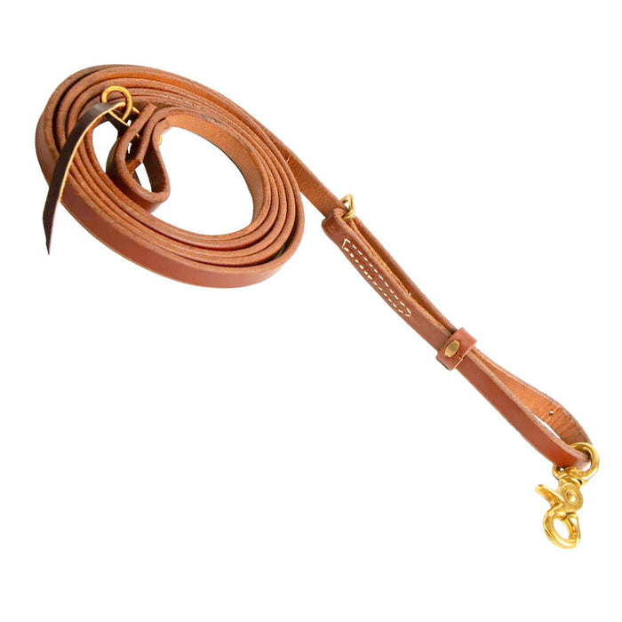 Poplar Head Premium Oiled Harness Leather Adjustable Roping Rein - Jeffers - Horse Supplies > Horse Tack > Reins