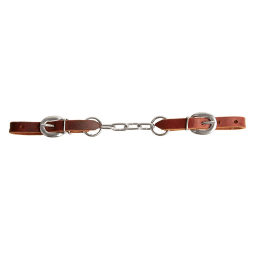 Poplar Head Premium Single Chain Latigo Leather Curb Chain - Jeffers - Horse Supplies > Horse Tack > Bridle Bits