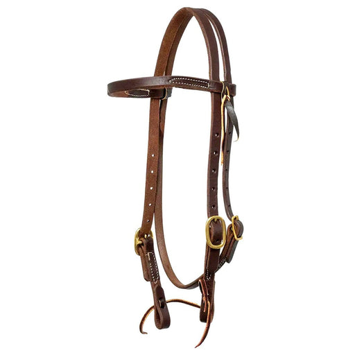 Poplar Head Saddlery Oiled Harness Leather Browband Headstall w/ Waterloop Ends - Jeffers - Horse Supplies > Horse Tack > Bridles & Headstalls