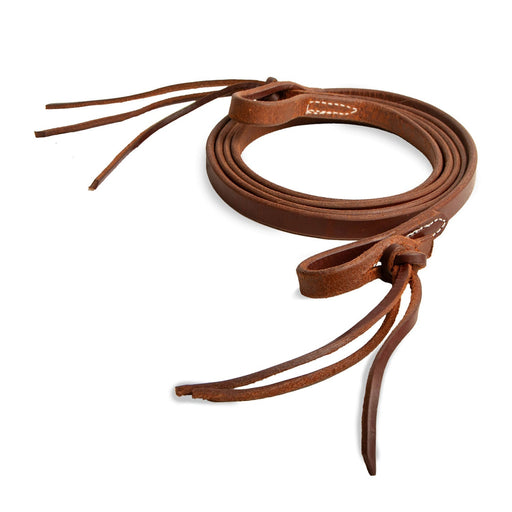 Poplar Head Saddlery Oiled Harness Leather Pineapple Knot Roping Rein, 5/8' x 7' - Jeffers - Horse Supplies > Horse Tack > Reins