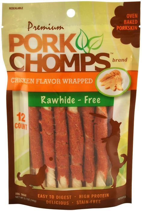 Pork Chomps Twists, Roasted Chicken - Jeffers - Dog Supplies > Dog Treats