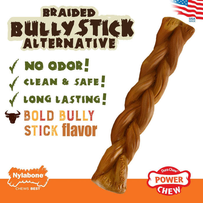 Power Chew Braided Bully Stick Alternative Chew Toy, Large/Giant, Up to 50 lbs - Jeffers - Dog Supplies > Dog Toys