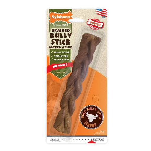 Power Chew Braided Bully Stick Alternative Chew Toy, Large/Giant, Up to 50 lbs - Jeffers - Dog Supplies > Dog Toys