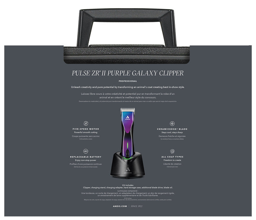 Pulse ZRII Clipper Purple Galaxy 5 Speed - Jeffers - Animal & Pet Supplies > Pet Grooming > Pet Hair Clippers & Trimmers