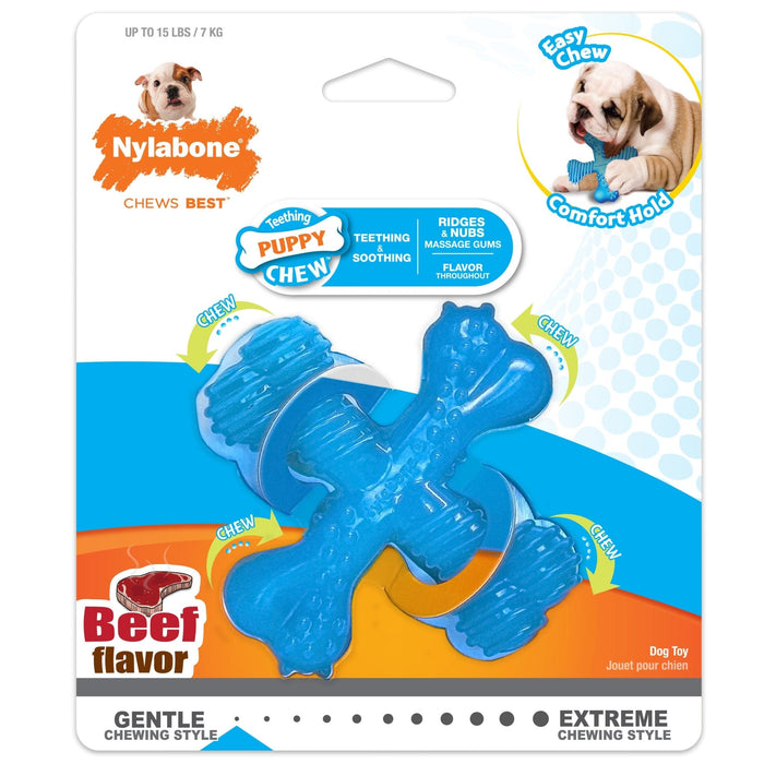 Puppy Chew X Bone Chew Toy, Beef, Small/Regular, Up to 25 Ibs. - Jeffers - Dog Supplies > Dog Toys