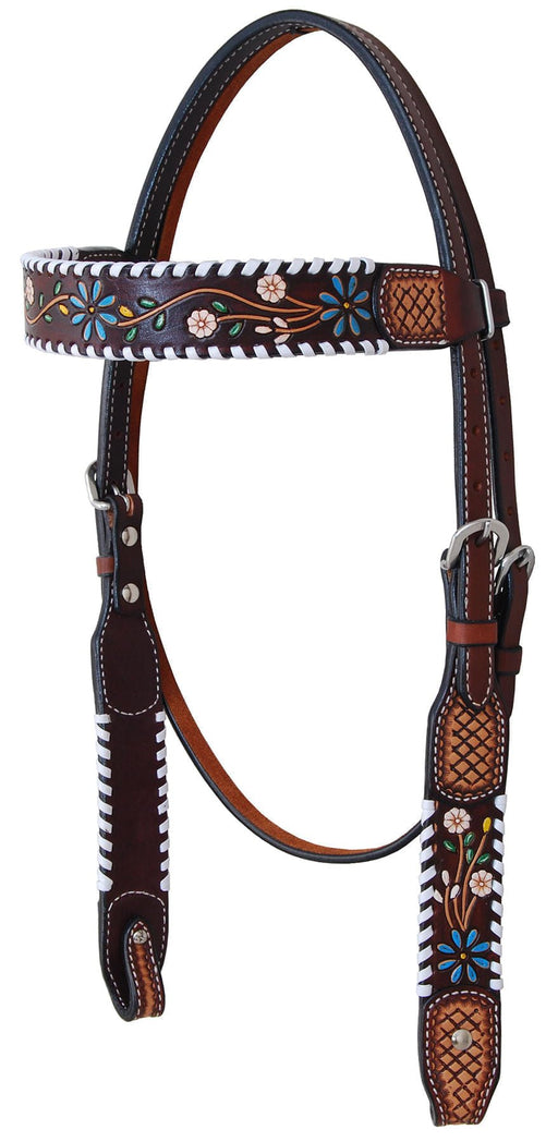 Rafter T Floral Vine Browband Headstall - Jeffers - Horse Supplies > Horse Tack > Bridles & Headstalls