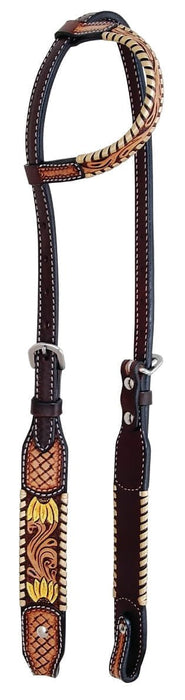 Rafter T Painted Sunflower Single Ear Headstall - Jeffers - Horse Supplies > Horse Tack > Bridles & Headstalls