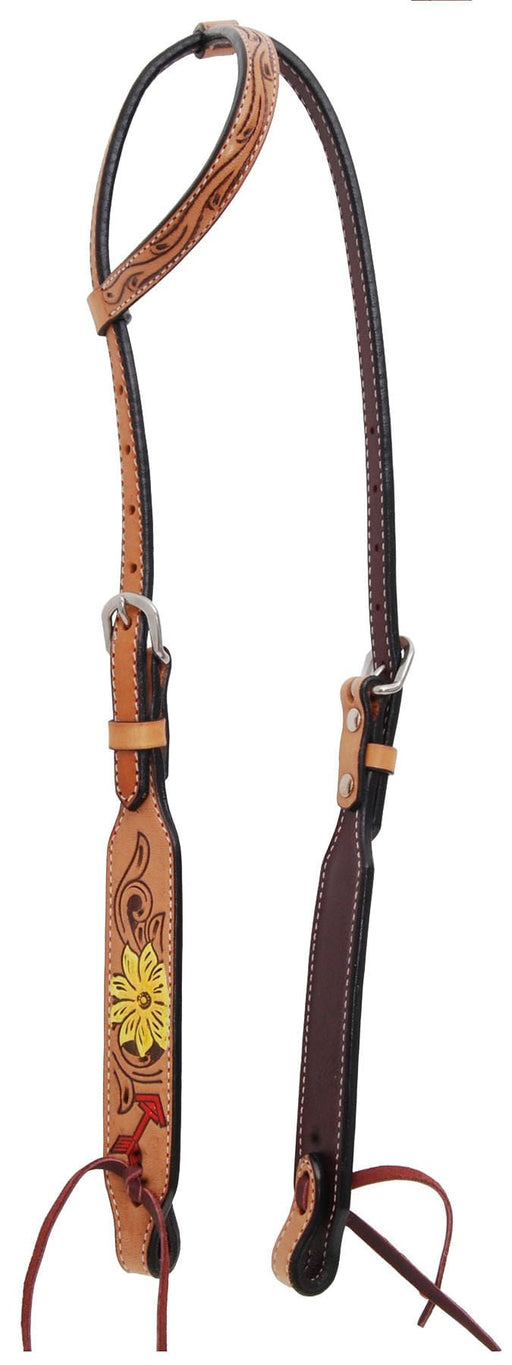 Rafter T Thunderbird Single Ear Headstall, Full, Lt Oil - Jeffers - Horse Supplies > Horse Tack > Bridles & Headstalls