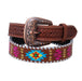 Rafter T Women's Painted Aztec & Silver Stitch Leather Belt - Jeffers - Women > Accessories, Jewelry, Handbags