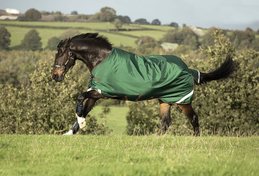 Rambo Original with Leg Arches, 100 Gram, Green/Red - Jeffers - Horse Supplies > Horse Blankets & Sheets