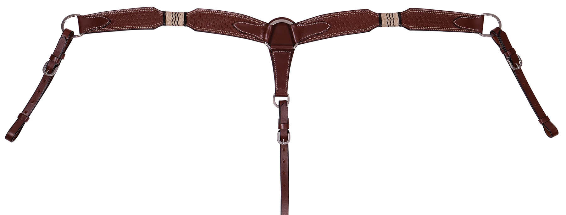 Rawhide & Basketweave Contoured Breast Collar - Jeffers - Horse Supplies > Horse Tack > Breast Collars