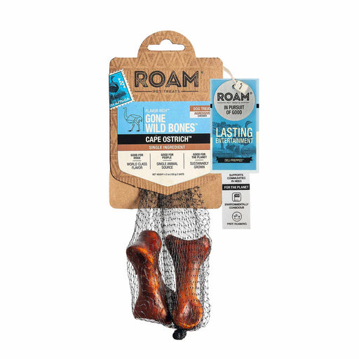 Roam Dog Treats Gone Wild Ostrich Bone, 2pk - Jeffers - Dog Supplies > Dog Treats > Bones