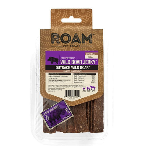 Roam Dog Treats Wild Boar Jerky, 5 oz - Jeffers - Dog Supplies > Dog Treats > Jerky & Sausages