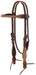 Rough Out Oiled Canyon Rose Browband Headstall - Jeffers - Horse Supplies > Horse Tack > Bridles & Headstalls