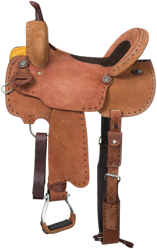 Royal King Branson Roughout Barrel Saddle, Brown - Jeffers - Horse Supplies > Horse Tack > Saddles