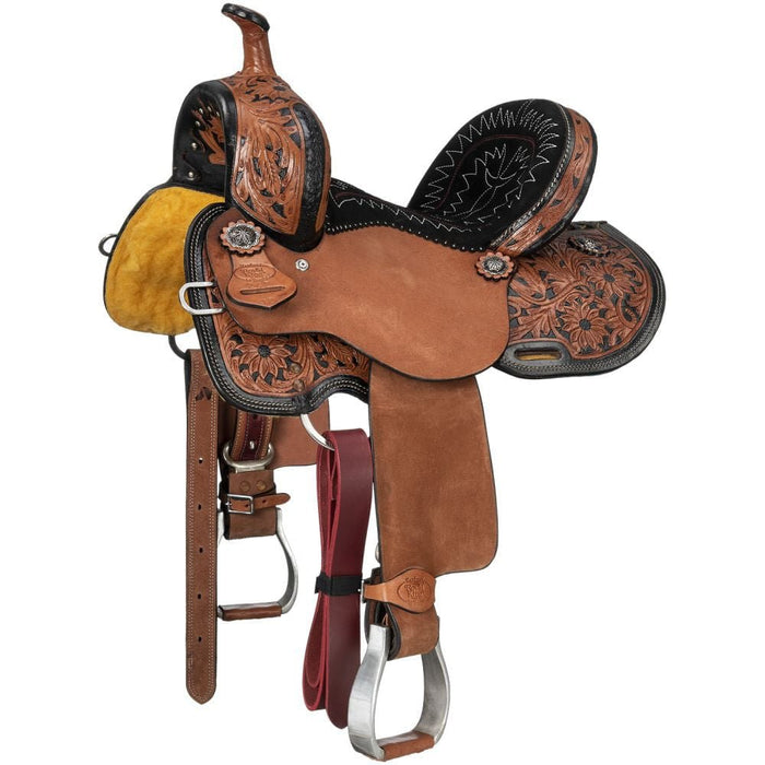 Royal King Two Tone Youth Hawley Barrel Saddle Package - Jeffers - Horse Supplies > Horse Tack > Saddles