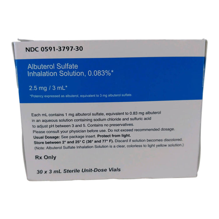 Rx Albuterol Inhalation Solution, 0.083%, 3ml