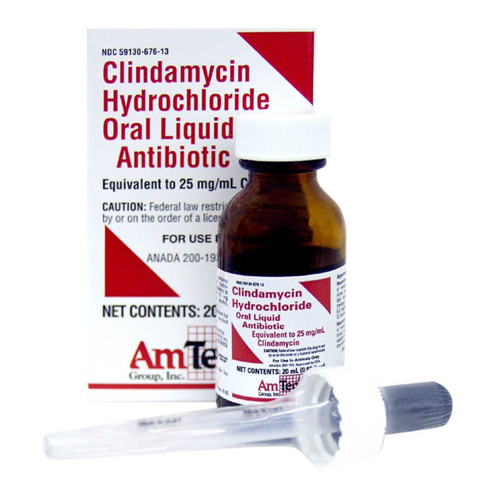 Rx Clindamycin, 25mg/ml Oral Drops x 20 ml bottle - Jeffers - Animal Health & Wellness > Medicine