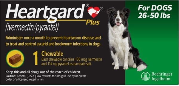 Rx Heartgard Plus Chewable, 1 Chew - Jeffers - Animal Health & Wellness > Medicine