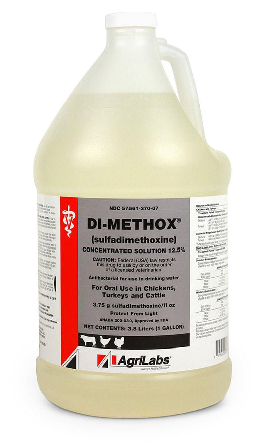 Rx Sulfadimethoxine (Di - Methox) 12.5% Oral Solution, 1 gal - Jeffers - Animal Health & Wellness > Medicine