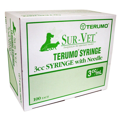 Rx Terumo SUR - VET Syringe w/Needle, 3 cc LL, 100 ct - Jeffers - Animal Health & Wellness > Medical Supplies