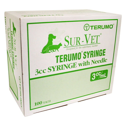 Rx Terumo SUR - VET Syringe w/Needle, 3 cc LL, 100 ct - Jeffers - Animal Health & Wellness > Medical Supplies