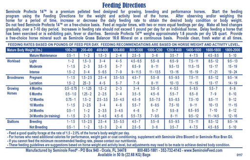 Seminole Profecta 14, Pelleted, 50 lb - Jeffers - Horse Supplies > Horse Feed