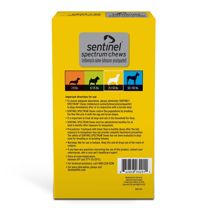 Sentinel Spectrum Chews for Dogs, 6 Chews - Jeffers - Animal Health & Wellness > Flea & Tick Control