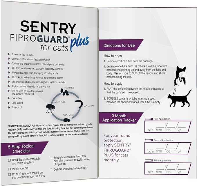 Sentry Fiproguard Plus for Cats - Jeffers - Animal Health & Wellness > Flea & Tick Control