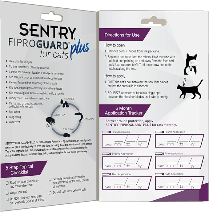 Sentry Fiproguard Plus for Cats - Jeffers - Animal Health & Wellness > Flea & Tick Control