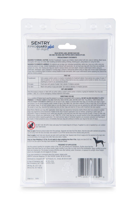 SENTRY Fiproguard Plus for Dogs, 6 Pack - Jeffers - Animal Health & Wellness > Flea & Tick Control