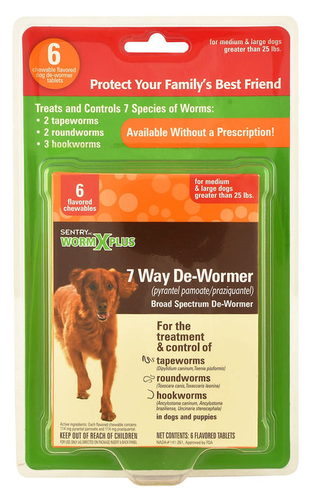 Sentry HC WormX Plus 7 - Way Dog Dewormer - Jeffers - Animal Health & Wellness > Medicine