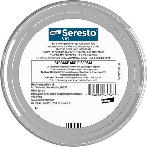 Seresto Flea & Tick Collar for Cats - Jeffers - Animal Health & Wellness > Flea & Tick Control