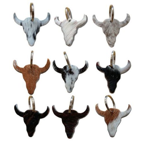 Showman Cowhide Steer Head Keychain, Assorted - Jeffers - Women > Accessories, Jewelry, Handbags