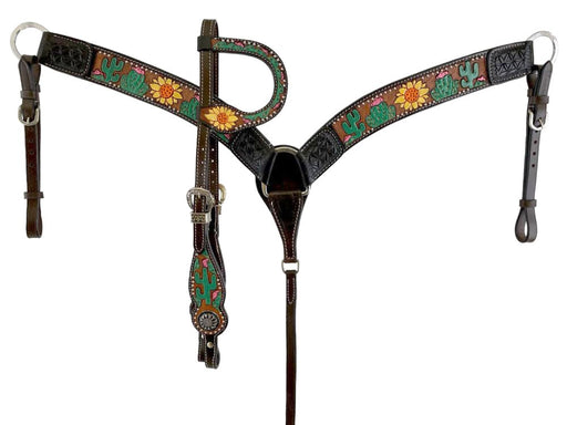 Showman Hand Painted Sunflower & Cactus Tack Set - Jeffers - Horse Supplies > Horse Tack > Tack Sets