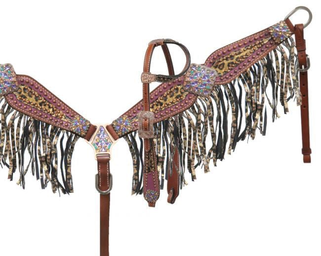 Showman Leopard Tack Set, Full Size - Jeffers - Horse Supplies > Horse Tack > Tack Sets