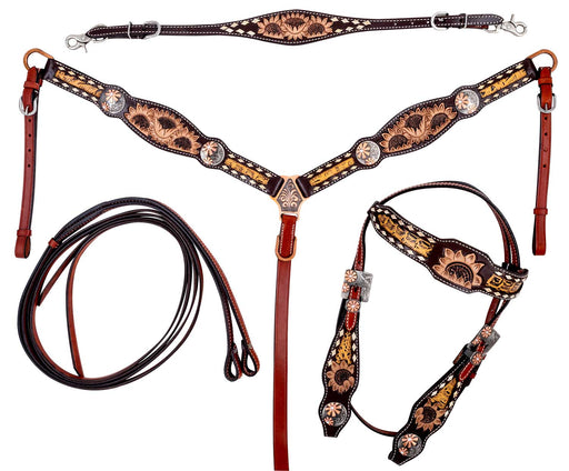 Showman Sunflower & Gator Tack Set - Jeffers - Horse Supplies > Horse Tack > Tack Sets