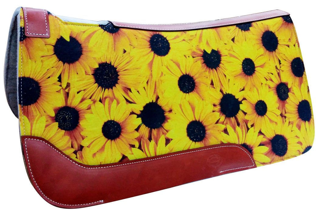 Showman 'Sunflower' Printed Solid Felt Saddle Pad, 31'x32' - Jeffers - Horse Supplies > Horse Tack > Saddle Pads & Blankets