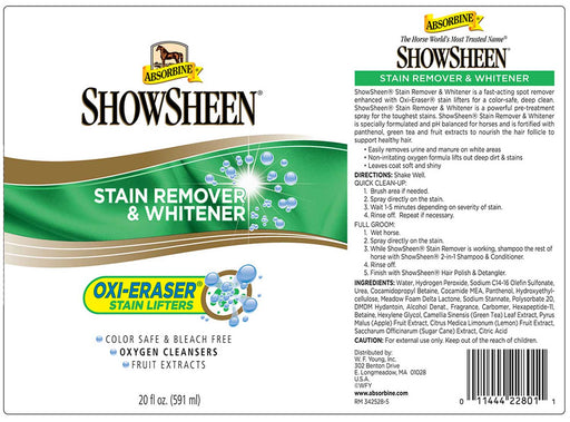 ShowSheen Stain Remover & Whitener, 20 oz - Jeffers - Horse Supplies > Horse Grooming