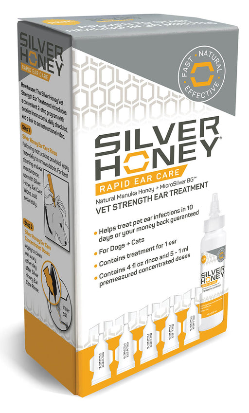 Silver Honey Rapid Ear Care Vet Strength Ear Treatment Rinse + Concentrated Doses - Jeffers - Animal Health & Wellness > Ear Care