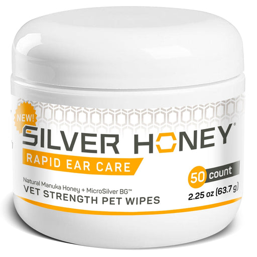 Silver Honey Rapid Ear Care Vet Strength Pet Wipes, 50 ct Jar - Jeffers - Animal Health & Wellness > Ear Care