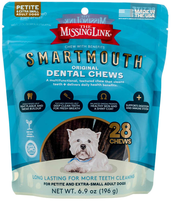 Smartmouth 7 - in - 1 Dental Chews for Dogs, P/XS, 28 ct - Jeffers - Dog Supplies > Dog Treats > Chews