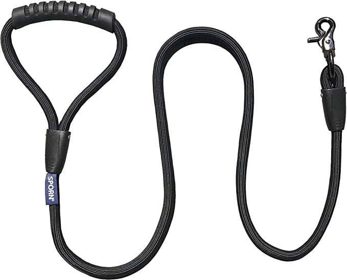 Sporn Non - Friction Leash, Black, 4 ft - Jeffers - Dog Supplies > Dog Apparel > Dog Collars, Harnesses, & Leashes