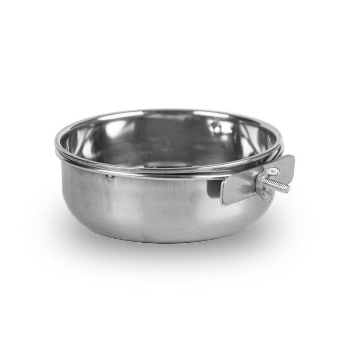 Stainless Steel Coop Cup with Clamp - Jeffers - Animal & Pet Supplies > Pet Bowls, Feeders & Waterers