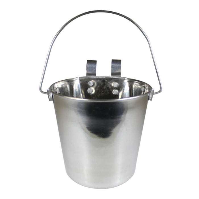 Stainless Steel Pail, Flat Sided Hook - On with Rivets - Jeffers - Farm & Ranch Supplies > Livestock Feeders & Waterers