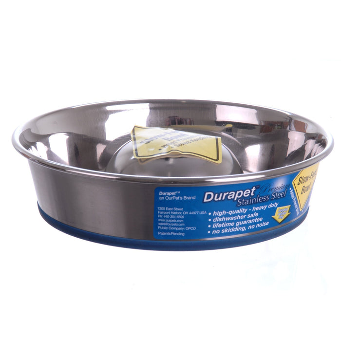 Stainless Steel Slow - Feed Bowl (1.8 pints) - Jeffers - Animal & Pet Supplies > Pet Bowls, Feeders & Waterers