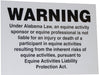 State Equine Liability Signs - Alabama / Florida / Georgia - Jeffers - Farm & Ranch Supplies > Fencing & Barriers